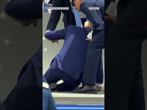 President #Biden falls during U.S. #AirForceAcademy #graduation