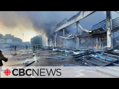 Deadly missile strike destroys shopping mall in central Ukraine