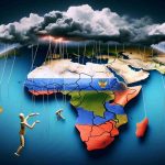 Create a symbolic image representing the geopolitical scenario involving Russia and Africa. Illustrate a map of Africa and Russia, with symbolic elements like weather storms over Africa and puppet strings extending from Russia to Africa, signifying influence and agitation. Ensure the image is realistic and high-definition.