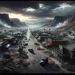 A dramatic, realistic HD depiction of a landscape under conflict in an anonymous Western region. The image should show signs of turmoil and unrest but not explicit violence. Include deserted streets, damaged buildings, and abandoned vehicles. The sky should be overcast, symbolizing the gloom that has settled over the region. Smoky impressions should linger in the air, indicating recent disturbances.