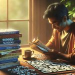 Create a high-definition, realistic image that represents the thrill of daily puzzles. Picture a stack of different types of puzzles, such as crosswords, sudoku, and jigsaw puzzles, on a wooden table, illuminated by soft, early morning light. Nearby, show a person of South Asian descent, either male or female, holding a coffee and clearly engrossed in solving a puzzle. Display the excitement in the individual's eyes and the focus on their face. Surroundings should feel comfortable and warm, with soft colours, to clearly emphasize the engaging challenge of the puzzles.