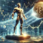 Create a realistic and high-definition image that visualizes the concept 'Bitcoin Strengthens Amid Accumulation Shift'. This could be represented by a strong, muscular figure, embodying Bitcoin, standing firm on a platform indicating stability. This figure is surrounded by a flow of energy or light, symbolizing the accumulation shift. The background could be filled with vague visualization of financial chart and data analytics graph to signify the economic context of the phrase.