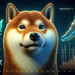 A high-definition, lifelike image displaying the facial features of a Shiba Inu dog, a symbol commonly associated with cryptocurrency trading. Adjacent to the Shiba Inu, there are graphs and charts that depict a decline in whale transactions, which are large cryptocurrency trades often made by highly influential traders.