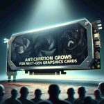 An ultra high-definition, realistic imagery depicting the growing anticipation for the next generation of technology, specifically graphics cards. Visualize a graphics card showcasing advanced technology, enveloped by a suspenseful atmosphere. The text 'Anticipation Grows for Next-Gen Graphics Cards' is clearly visible, hinting towards the excited expectations within the tech community.