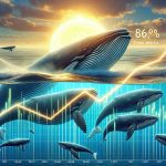 A highly detailed and realistic image displaying the concept of an increase in Bitcoin whales signalling potential surge in price.  Portray a graph with an ascending curve to indicate the growth of Bitcoin whales over time. This graph should be placed over an oceanic backdrop, with large whales depicting the Bitcoin investors. Show the whales increasing in size to denote their growing influence and success. As for the potential price surge, represent it as a glowing sun rising over the horizon, symbolizing a bright future for Bitcoin. The image should be in high-definition.