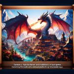 Generate a high definition, realistic image of a fresh fantasy game showcasing dragon adventures, with intricate gameplay. This new game should be rooted in a tradition of past games, matching the scale and impact of the third part of a renowned dragon-themed trilogy. It should showcase detailed characters, stunning landscapes, and fearsome dragon creatures. Please ensure some elements of the game display clear signs of an upgrade, symbolizing a remake of a previous version.